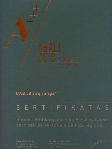 Sertifikatas Biržų ranga