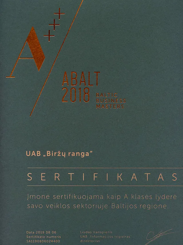 Sertifikatas Biržų ranga